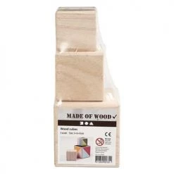 Youdoit Objets Déco Enfant 3 Cubes En Bois 5 / 6 / 8 Cm -Luminaires enfant Soldes 3 cubes en bois 5 6 8 cm 2