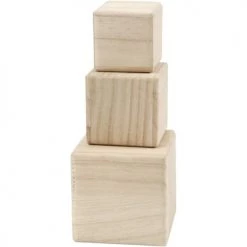 Youdoit Objets Déco Enfant 3 Cubes En Bois 5 / 6 / 8 Cm