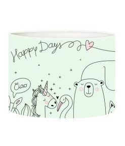 Abat-jours Lampes De Chevet Enfant Abat-jour Chevet Enfant Happydays Vert Pastel T 25 X H 20