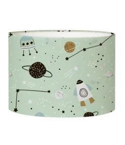 Abat-jours Lampes De Chevet Enfant Abat-jour Chevet Enfant Planète Vert Pastel T 25 X H 20