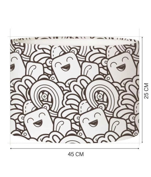 Abat-jours Lampadaires Enfant Abat-jour Lampadaire Enfant Doodle Happy T 45 X H 25 4 Abat-jours Lampadaires Enfant Abat-jour Lampadaire Enfant Doodle Happy T 45 X H 25 – Image 4