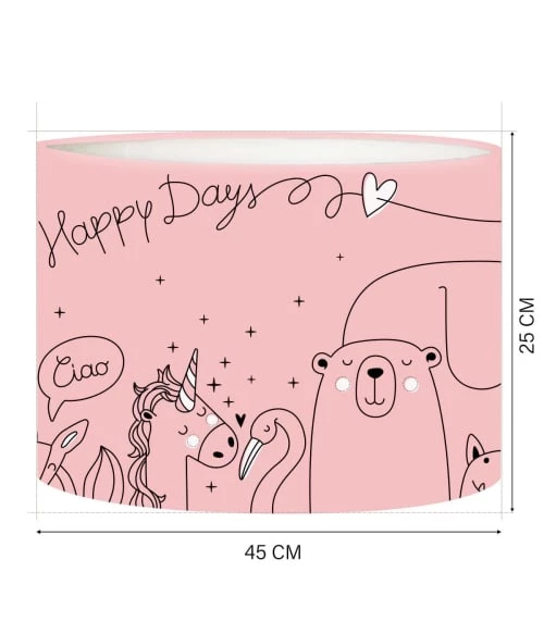 Abat-jours Lampadaires Enfant Abat-jour Lampadaire Enfant Happydays Rose Doux T 45 X H 25 4 Abat-jours Lampadaires Enfant Abat-jour Lampadaire Enfant Happydays Rose Doux T 45 X H 25 – Image 4