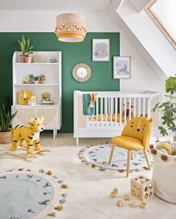 Maisons Du Monde Suspensions Enfant Abat-jour Pour Suspension En Rotin Et Tissu Jaune Décoré De Pompons écrus Et Jaunes D35 -Luminaires enfant Soldes abat jour pour suspension en rotin et tissu jaune decore de pompons ecrus et jaunes d35 1000 7 34 225903 3