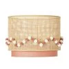 Maisons Du Monde Suspensions Enfant Abat-jour Pour Suspension Rose Cannage En Rotin Beige Avec Pompons