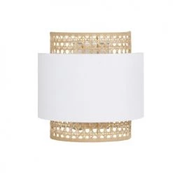 Maisons Du Monde Suspensions Enfant Applique En Rotin Et Tissu Blanc