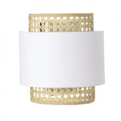 Maisons Du Monde Suspensions Enfant Applique En Rotin Et Tissu Rose