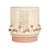 Maisons Du Monde Suspensions Enfant Applique En Rotin Et Tissu Rose Décoré De Pompons écrus Et Roses