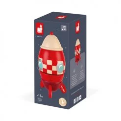 Janod Objets Déco Enfant Boite à Musique Fusée -Luminaires enfant Soldes boite a musique fusee 2