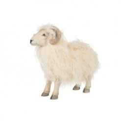 LANADECO Objets Déco Enfant Chèvre En Résine Blanche H33cm -Luminaires enfant Soldes chevre en resine blanche h33cm 3
