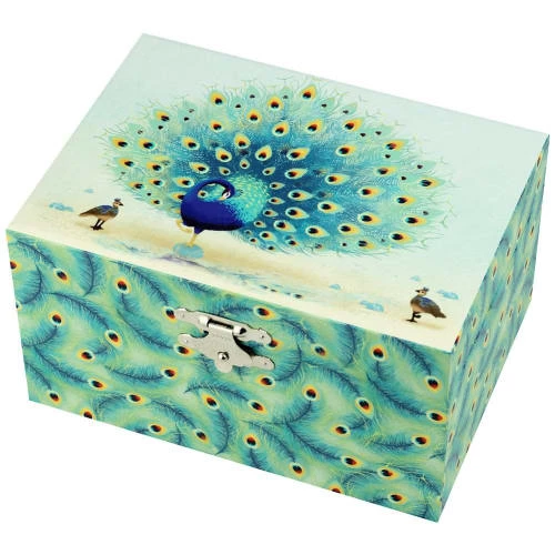 STC Objets Déco Enfant Coffret à Bijoux Musical Le Paon 15x8x10,5cm 2 STC Objets Déco Enfant Coffret à Bijoux Musical Le Paon 15x8x10,5cm – Image 2
