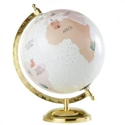Maisons Du Monde Objets Déco Enfant Globe Terrestre Carte Du Monde Rose En Métal Doré