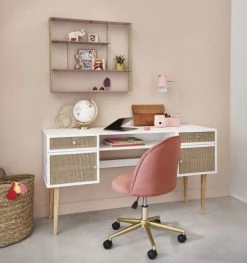 Maisons Du Monde Objets Déco Enfant Globe Terrestre Carte Du Monde Rose En Métal Doré -Luminaires enfant Soldes globe terrestre carte du monde rose en metal dore 1000 10 19 206577 3