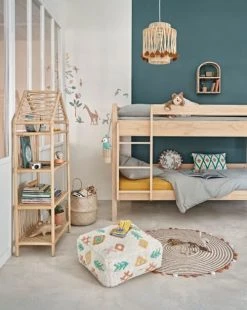 Maisons Du Monde Suspensions Enfant Grand Abat-jour Pour Suspension En Raphia Beige Et Pompons Rouge Brique D33 -Luminaires enfant Soldes grand abat jour pour suspension en raphia beige et pompons rouge brique d33 1000 11 21 225890 3