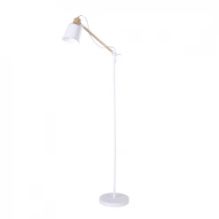Maisons Du Monde Lampadaires Enfant Lampadaire Ajustable En Métal Blanc Et Bois D'hévéa H149