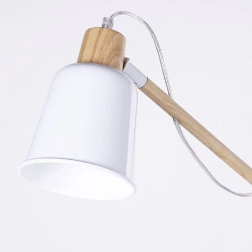 Maisons Du Monde Lampadaires Enfant Lampadaire Ajustable En Métal Blanc Et Bois D'hévéa H149 2 Maisons Du Monde Lampadaires Enfant Lampadaire Ajustable En Métal Blanc Et Bois D'hévéa H149 – Image 2