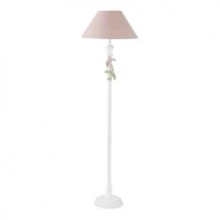 Maisons Du Monde Lampadaires Enfant Lampadaire Blanc Avec Oiseaux Et Abat-jour Rose H158