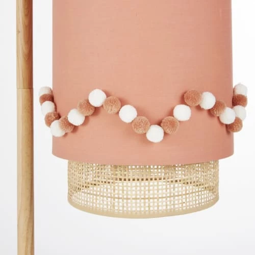 Maisons Du Monde Lampadaires Enfant Lampadaire En Bois D'hévéa Abat-jour Rose Avec Pompons H138 2 Maisons Du Monde Lampadaires Enfant Lampadaire En Bois D'hévéa Abat-jour Rose Avec Pompons H138 – Image 2
