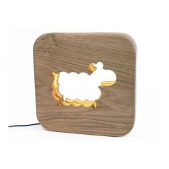 Gone's Lampes De Chevet Enfant Lampe à Poser Veilleuse En Bois Mouton -Luminaires enfant Soldes lampe a poser veilleuse en bois mouton 2