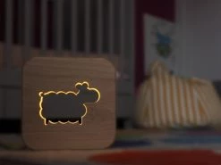 Gone's Lampes De Chevet Enfant Lampe à Poser Veilleuse En Bois Mouton -Luminaires enfant Soldes lampe a poser veilleuse en bois mouton 3