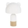 Maisons Du Monde Lampes De Chevet Enfant Lampe Abat-jour Blanc En Métal Oreilles En Bois Avec Pied Bicolore écru Et Bois H25