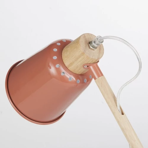 Maisons Du Monde Lampes De Chevet Enfant Lampe De Bureau En Bois D'hévéa Et Métal Terracotta 2 Maisons Du Monde Lampes De Chevet Enfant Lampe De Bureau En Bois D'hévéa Et Métal Terracotta – Image 2