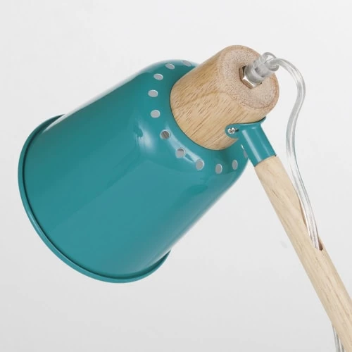 Maisons Du Monde Lampes De Chevet Enfant Lampe De Bureau En Bois D'hévéa Et Métal Vert 2 Maisons Du Monde Lampes De Chevet Enfant Lampe De Bureau En Bois D'hévéa Et Métal Vert – Image 2