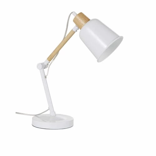 Maisons Du Monde Lampes De Chevet Enfant Lampe De Bureau En Métal Blanc Et Hévéa 1 Maisons Du Monde Lampes De Chevet Enfant Lampe De Bureau En Métal Blanc Et Hévéa