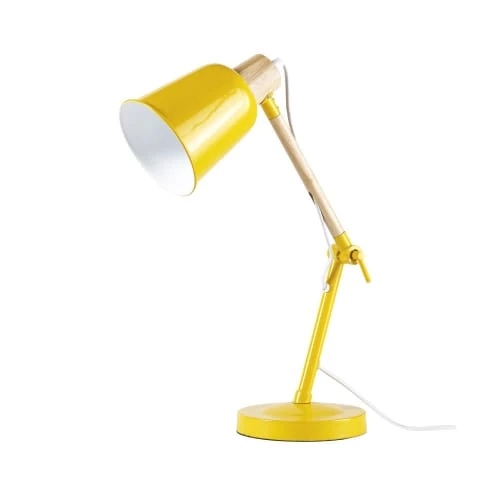 Maisons Du Monde Lampes De Chevet Enfant Lampe De Bureau En Métal Jaune Et Hévéa 3 Maisons Du Monde Lampes De Chevet Enfant Lampe De Bureau En Métal Jaune Et Hévéa – Image 3
