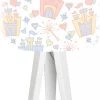 BPS Koncept Lampes De Chevet Enfant Lampe De Chevet Enfant Trépied Abat Jour Blanc Et Multicolore