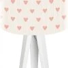 BPS Koncept Lampes De Chevet Enfant Lampe De Chevet Enfant Trépied Blanc Abat Jour Beige Et Rose