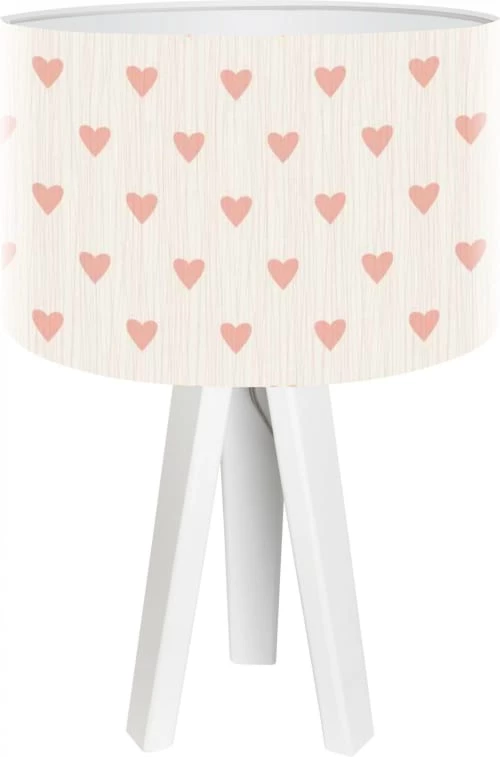 BPS Koncept Lampes De Chevet Enfant Lampe De Chevet Enfant Trépied Blanc Abat Jour Beige Et Rose 1 BPS Koncept Lampes De Chevet Enfant Lampe De Chevet Enfant Trépied Blanc Abat Jour Beige Et Rose