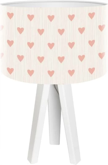 BPS Koncept Lampes De Chevet Enfant Lampe De Chevet Enfant Trépied Blanc Abat Jour Beige Et Rose 4 BPS Koncept Lampes De Chevet Enfant Lampe De Chevet Enfant Trépied Blanc Abat Jour Beige Et Rose – Image 4
