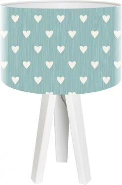 BPS Koncept Lampes De Chevet Enfant Lampe De Chevet Enfant Trépied Blanc Abat Jour Bleu