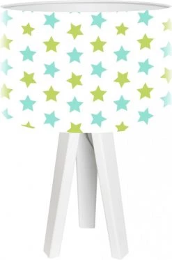 BPS Koncept Lampes De Chevet Enfant Lampe De Chevet Enfant Trépied Blanc Abat Jour Multicolore