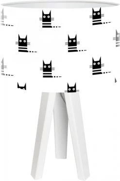 BPS Koncept Lampes De Chevet Enfant Lampe De Chevet Enfant Trépied Blanc Abat Jour Noir Et Blanc