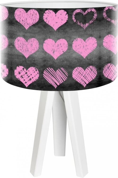 BPS Koncept Lampes De Chevet Enfant Lampe De Chevet Enfant Trépied Blanc Abat Jour Noir Et Rose 1 BPS Koncept Lampes De Chevet Enfant Lampe De Chevet Enfant Trépied Blanc Abat Jour Noir Et Rose