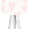 BPS Koncept Lampes De Chevet Enfant Lampe De Chevet Enfant Trépied Blanc Abat Jour Rose