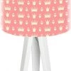 BPS Koncept Lampes De Chevet Enfant Lampe De Chevet Enfant Trépied Blanc Abat Jour Rose