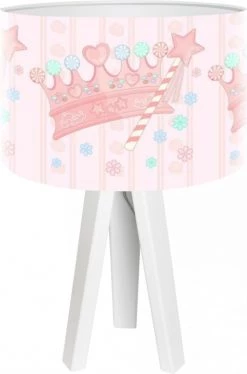 BPS Koncept Lampes De Chevet Enfant Lampe De Chevet Enfant Trépied Blanc Abat Jour Rose