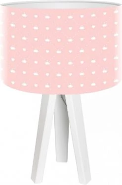 BPS Koncept Lampes De Chevet Enfant Lampe De Chevet Enfant Trépied Blanc Abat Jour Rose