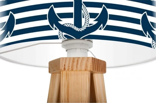 BPS Koncept Lampes De Chevet Enfant Lampe De Chevet Enfant Trépied Bois Abat Jour Blanc Et Bleu 2 BPS Koncept Lampes De Chevet Enfant Lampe De Chevet Enfant Trépied Bois Abat Jour Blanc Et Bleu – Image 2