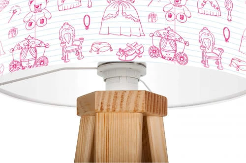 BPS Koncept Lampes De Chevet Enfant Lampe De Chevet Enfant Trépied Bois Abat Jour Blanc Et Rose 2 BPS Koncept Lampes De Chevet Enfant Lampe De Chevet Enfant Trépied Bois Abat Jour Blanc Et Rose – Image 2