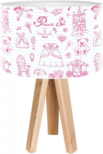 BPS Koncept Lampes De Chevet Enfant Lampe De Chevet Enfant Trépied Bois Abat Jour Blanc Et Rose 3 BPS Koncept Lampes De Chevet Enfant Lampe De Chevet Enfant Trépied Bois Abat Jour Blanc Et Rose – Image 3