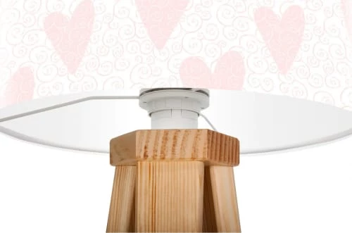 BPS Koncept Lampes De Chevet Enfant Lampe De Chevet Enfant Trépied Bois Abat Jour Blanc Et Rose 2 BPS Koncept Lampes De Chevet Enfant Lampe De Chevet Enfant Trépied Bois Abat Jour Blanc Et Rose – Image 2