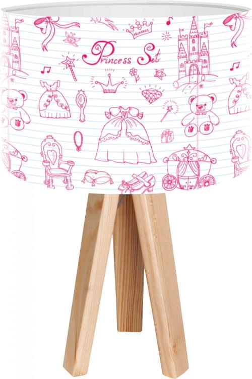BPS Koncept Lampes De Chevet Enfant Lampe De Chevet Enfant Trépied Bois Abat Jour Blanc Et Rose 1 BPS Koncept Lampes De Chevet Enfant Lampe De Chevet Enfant Trépied Bois Abat Jour Blanc Et Rose