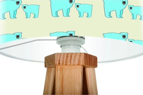 BPS Koncept Lampes De Chevet Enfant Lampe De Chevet Enfant Trépied Bois Abat Jour Bleu Et Beige 2 BPS Koncept Lampes De Chevet Enfant Lampe De Chevet Enfant Trépied Bois Abat Jour Bleu Et Beige – Image 2