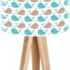 BPS Koncept Lampes De Chevet Enfant Lampe De Chevet Enfant Trépied Bois Abat Jour Gris Et Bleu
