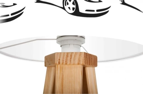 BPS Koncept Lampes De Chevet Enfant Lampe De Chevet Enfant Trépied Bois Abat Jour Noir Et Blanc 2 BPS Koncept Lampes De Chevet Enfant Lampe De Chevet Enfant Trépied Bois Abat Jour Noir Et Blanc – Image 2