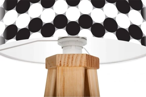 BPS Koncept Lampes De Chevet Enfant Lampe De Chevet Enfant Trépied Bois Abat Jour Noir Et Blanc 2 BPS Koncept Lampes De Chevet Enfant Lampe De Chevet Enfant Trépied Bois Abat Jour Noir Et Blanc – Image 2