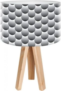 BPS Koncept Lampes De Chevet Enfant Lampe De Chevet Enfant Trépied Bois Abat Jour Noir Et Blanc